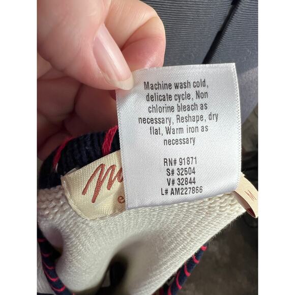 Norm Thompson cardigan sweater american flag red white blue star stripe - Picture 8 of 8